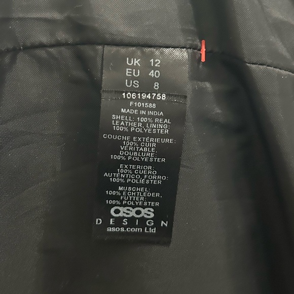 ASOS Design Leather Biker Jacket - Picture 6 of 6